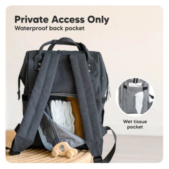 KeaBabies Original Diaper Bag Mystic Gray Large Capacity & Multi-Functional - Picture 11 of 11